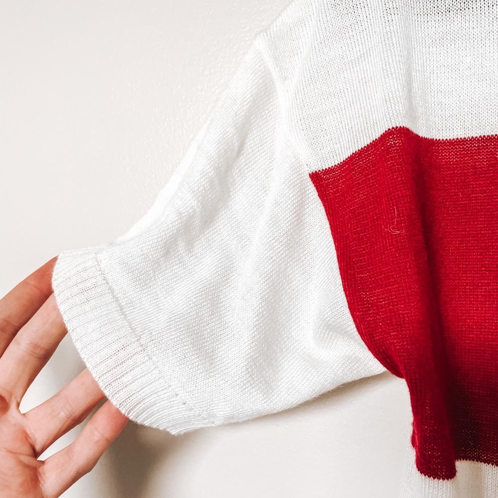 Size Small Roolee Red/White Color-Block Shirt - image 3